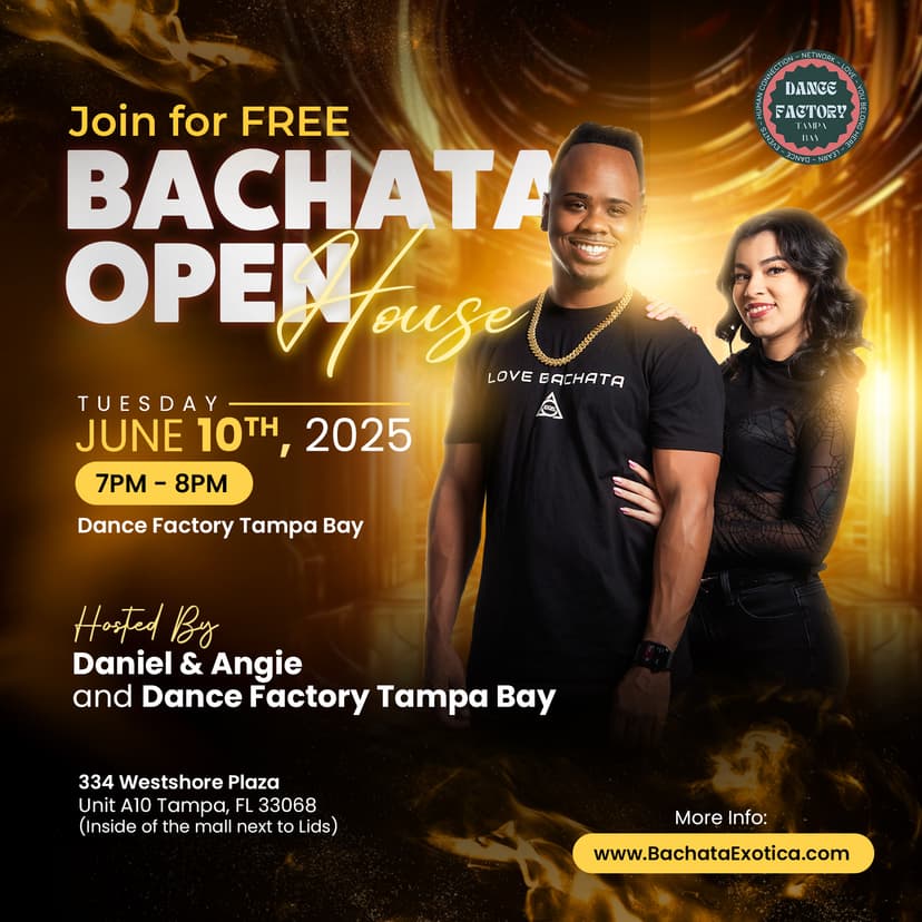 Bachata Open House June 10 Tampa